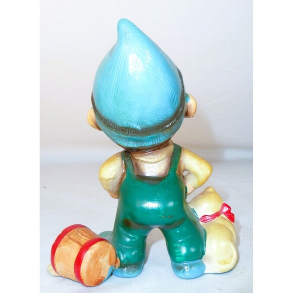 2 Gnomes Josef Originals Wee Folks Boy Figurine Angry Duck Spilled Bucket Cat - Picture 8 of 13